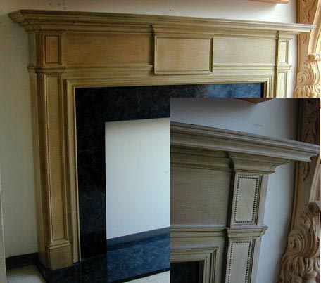 Burlington mantel with special beading in panels with close up
